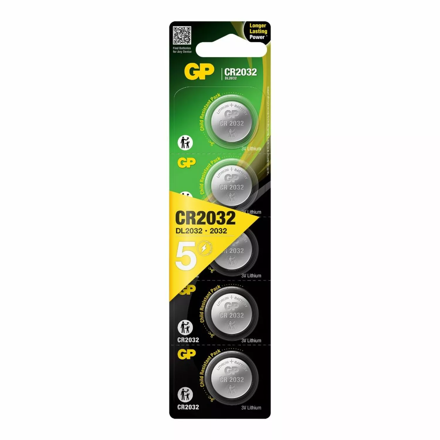 GP Lithium Knoopcel 3V (5st) - CR2032 - 0602032C5
