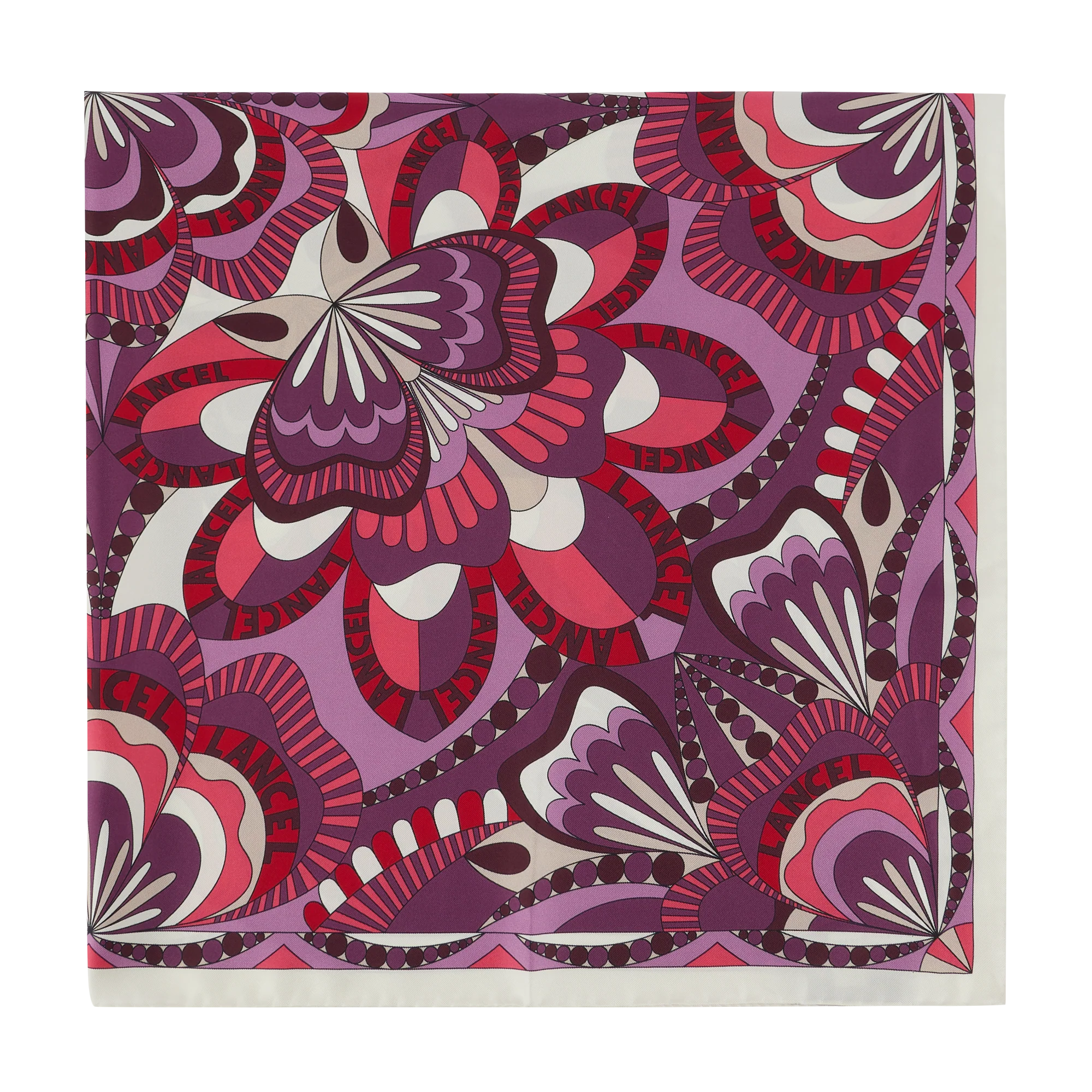 Carré Motif Floral-Multico rose