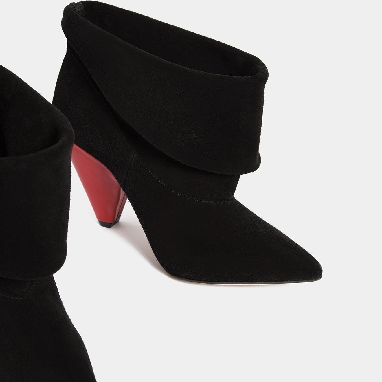 L37 Bottines en Velours de Cuir Zone noires - Talon 9 cm