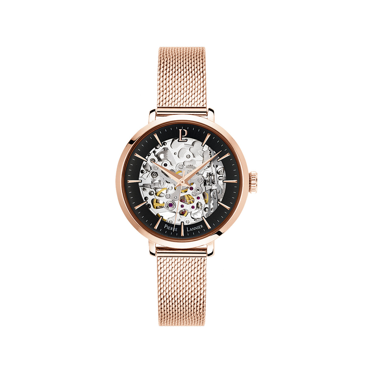 Montre Pierre Lannier femme automatique acier rose