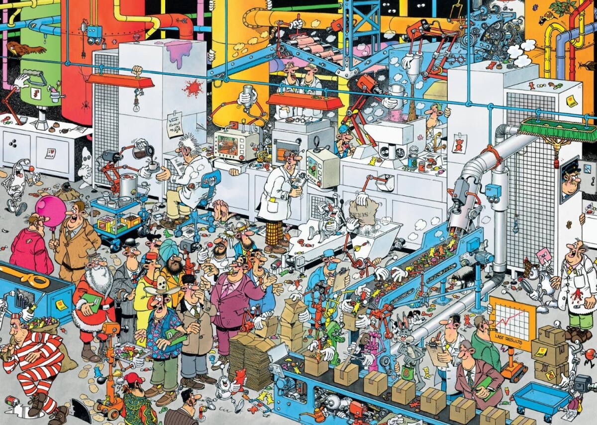Jan Van Haasteren Puslespil - 500 Brikker - Slikfabrik