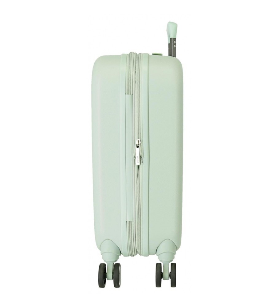 Mala de cabine Disney 100 Happiness com expansão de 55 cm, verde.