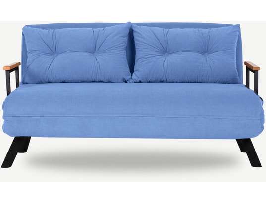 CONCEPT1 - Canapé lit Sando 2 places bleu 133 x 78 x h78