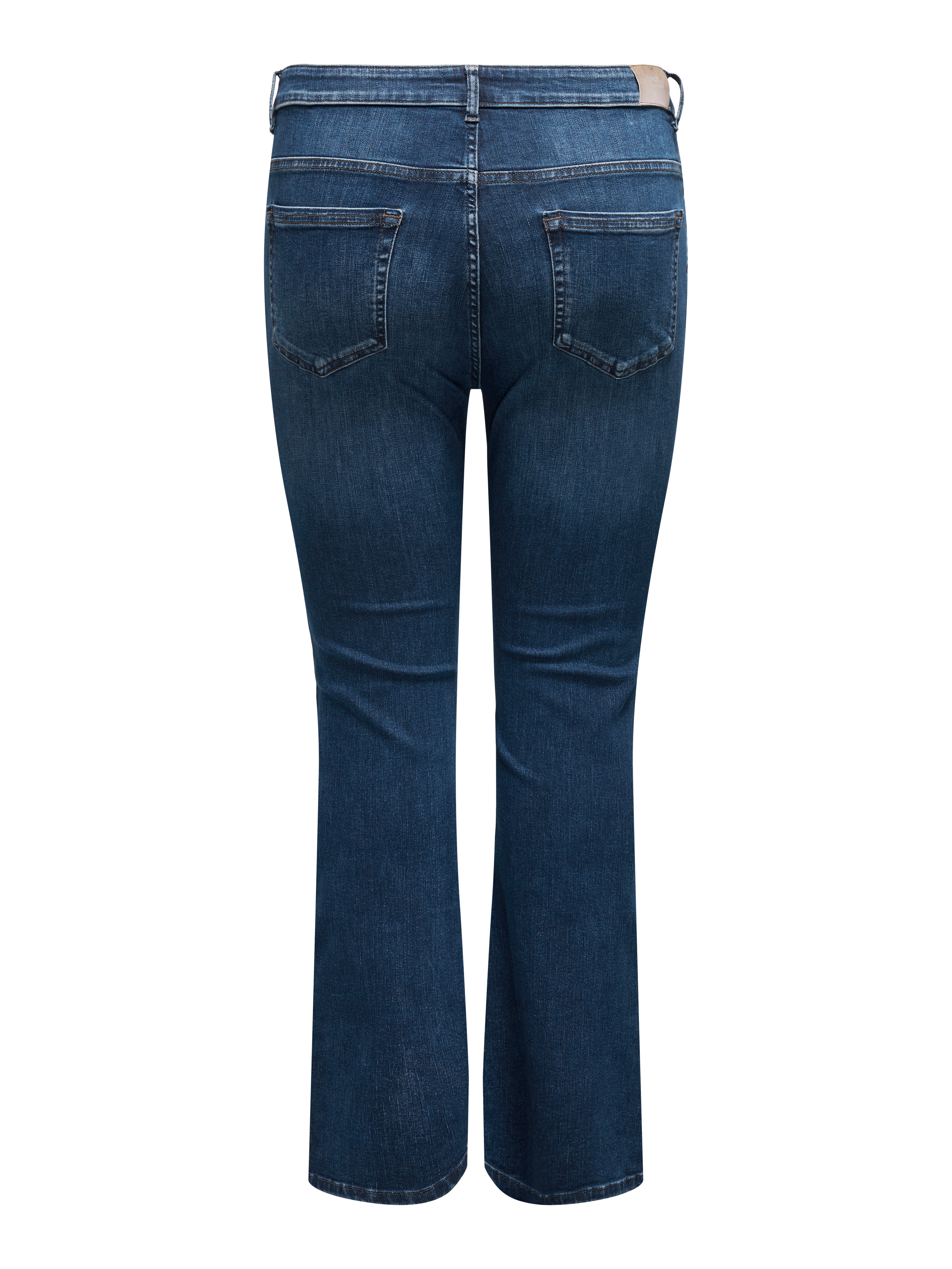 CARWILLY Hohe Taille Ausgestellt Jeans Dark Blue Denim