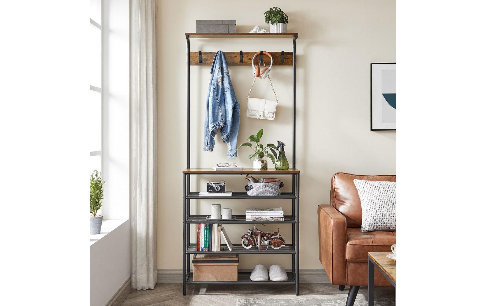Garderobe 80 cm x 183.5 cm, Braun/SchwarzKleiderständer
