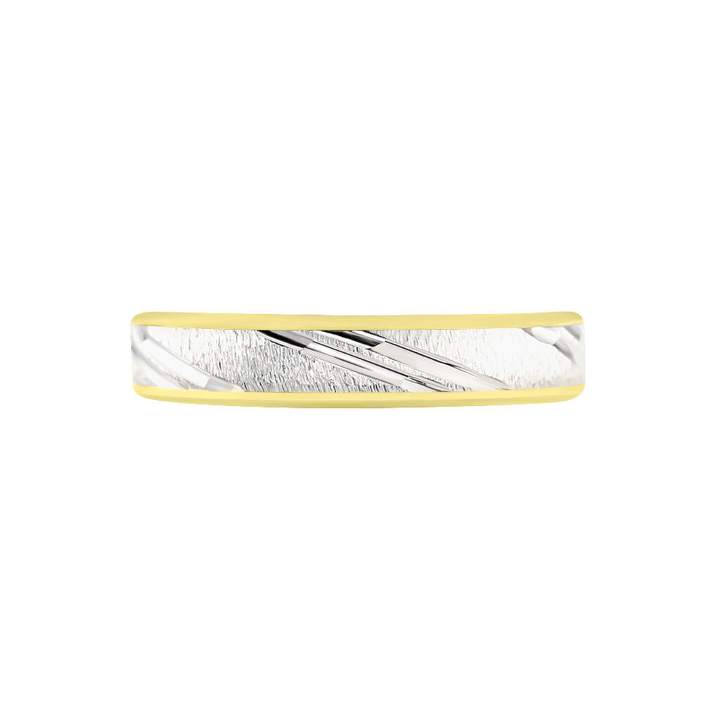 Alliance Ulisse Ruban Plat Or Bicolore