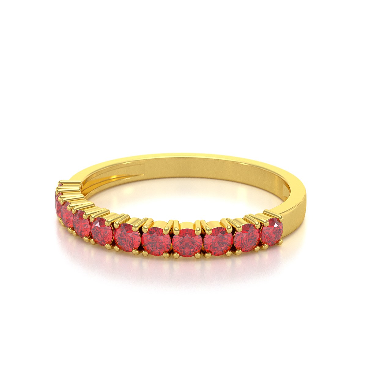 Bague ADEN Or 585 Jaune Rubis 1.64grs