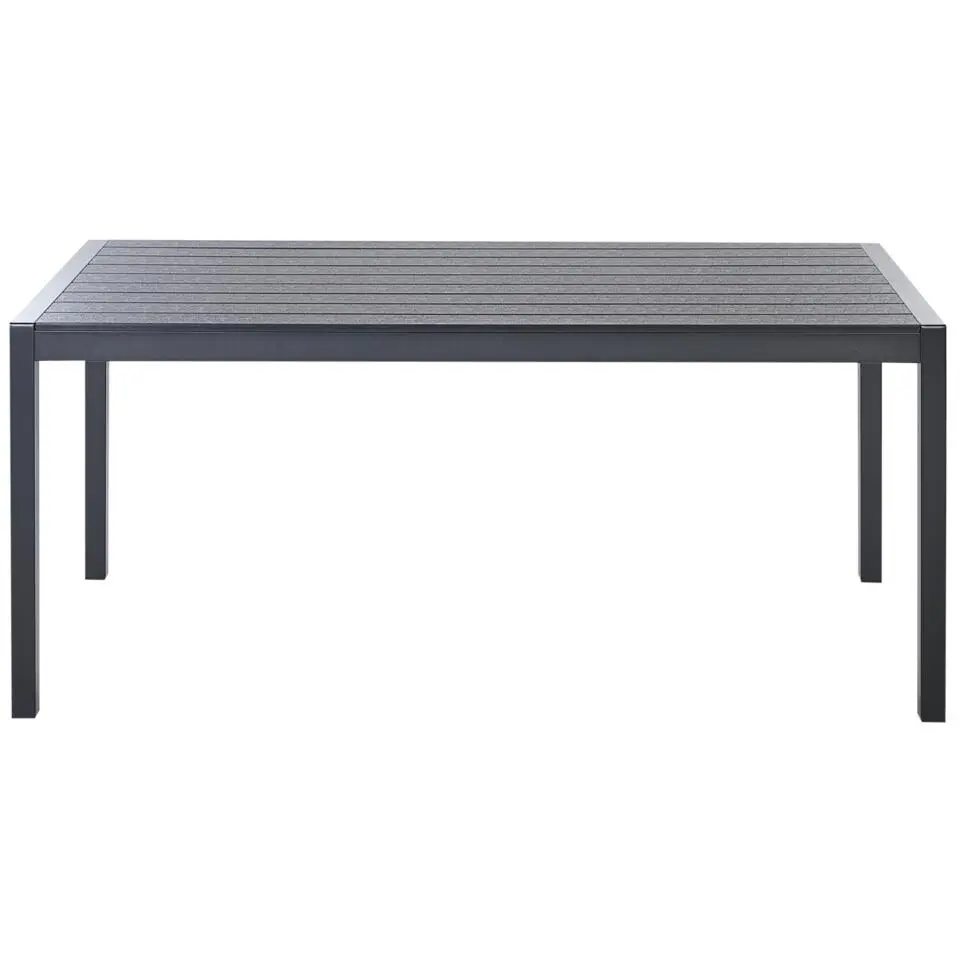 VERNIO - Tuinset voor 6 - Zwart - Kunsthout/Aluminium