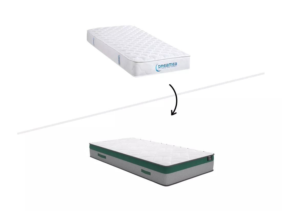Ensemble 90 x 190 cm cadre à lattes + matelas ressorts ensachés ép.22cm - PRESTIGE de YSMÉE