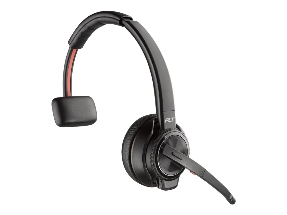 Poly Savi 8210-M - Savi 8200 series - headset - på øret - DECT / Bluetooth - trådløs - sort - Zoom Certified, Certified for Microsoft Teams