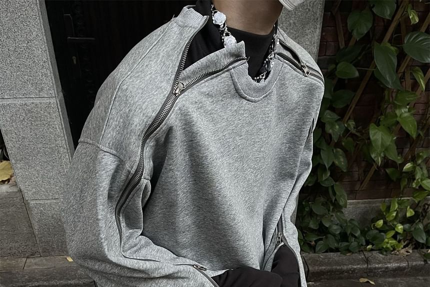 Savenne - Sweatshirt met ronde hals en rits