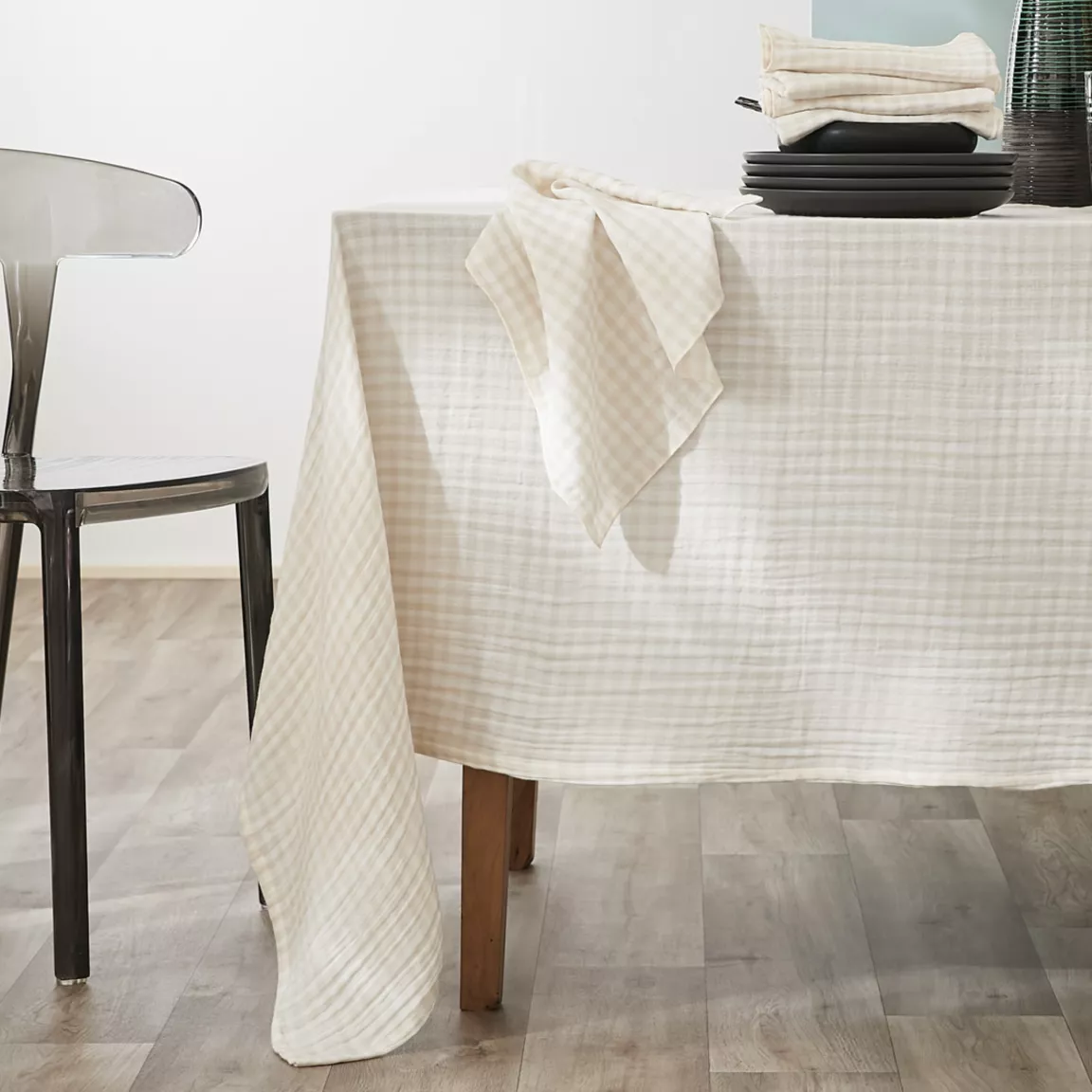 Lot de 2 essuie-main gaze de coton (50 x 70 cm) Vickie Beige