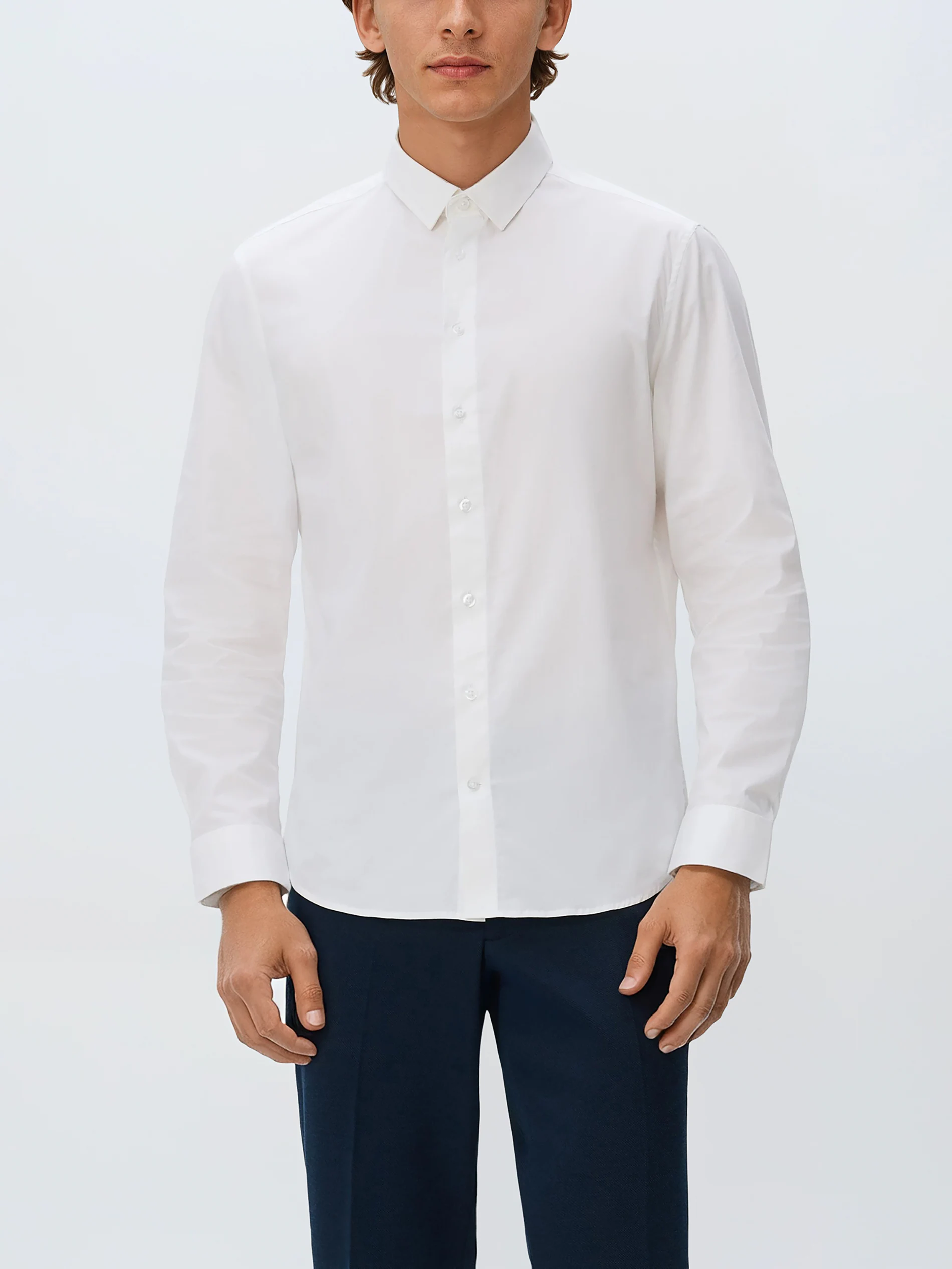 Einfarbiges Slim Fit Hemd
