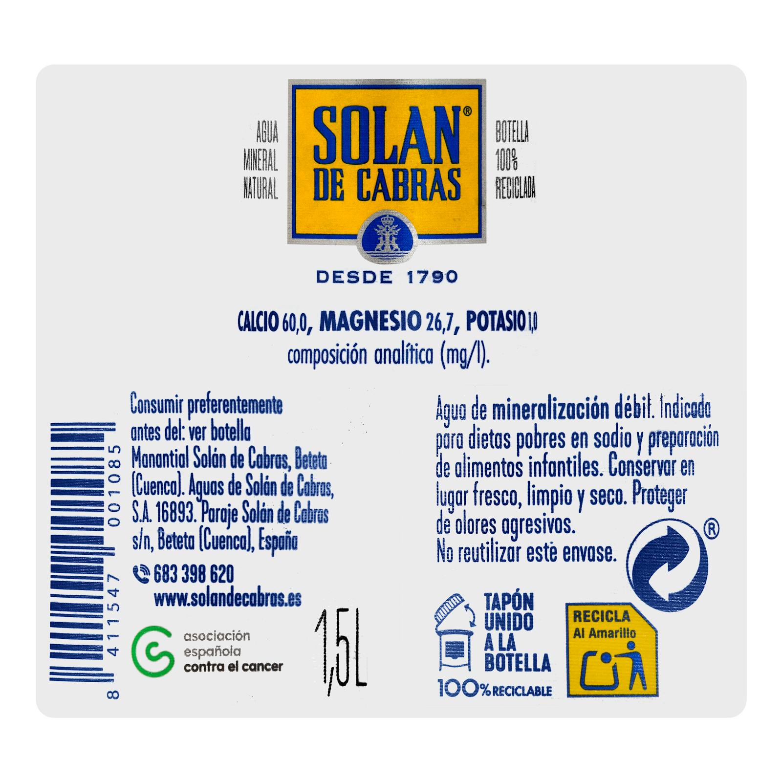 Grande eau minérale Solán de Cabras