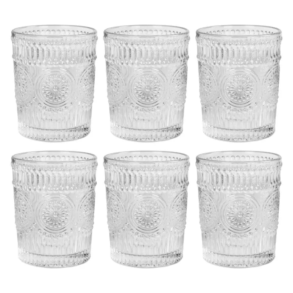 Krumble Waterglas vintage - 260 ml - Set van 6