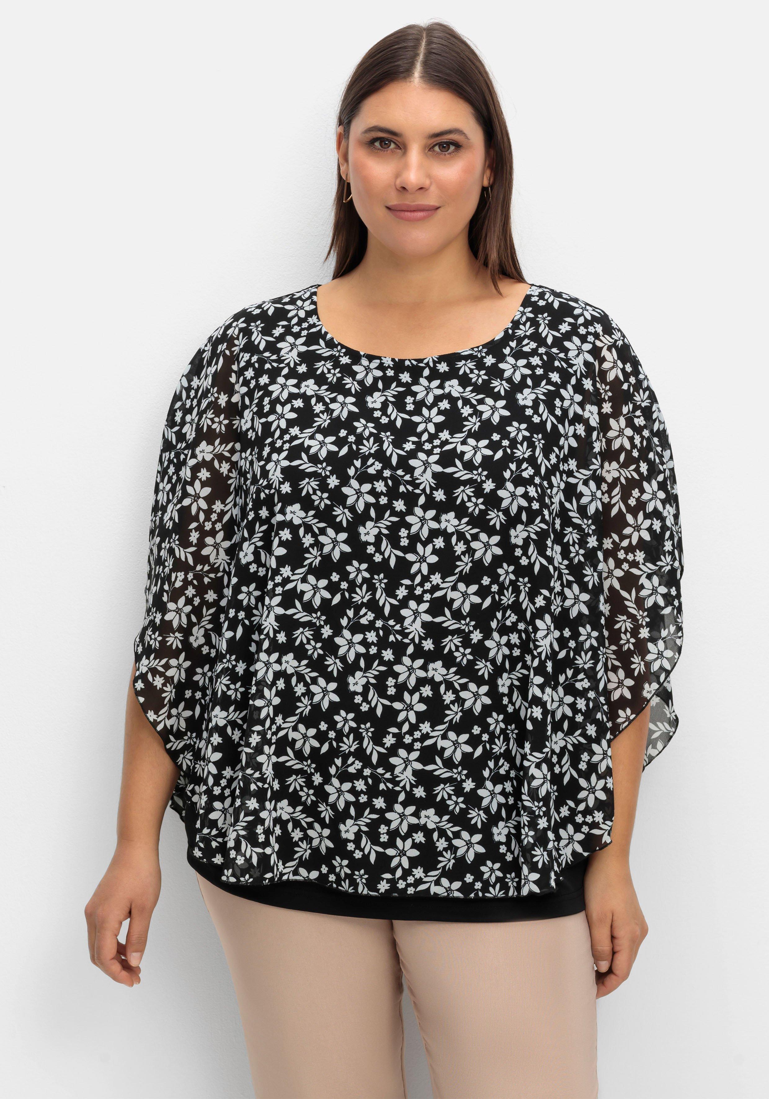 Tunika in Layeroptik, mit Blumenprint
