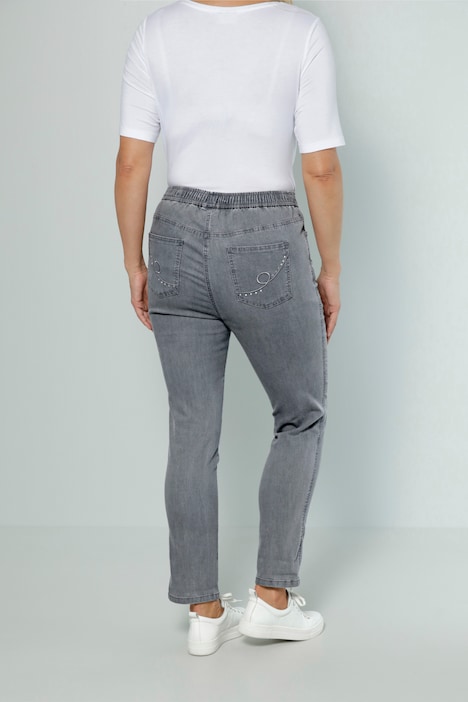 Jeans, Slim Fit, Ziernaht, 4-Pocket, Elastikbund