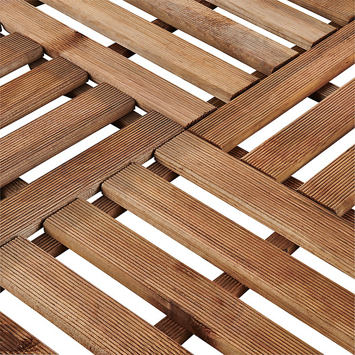 Dalle de terrasse pin marron Blooma Adige 40 x 40 cm
