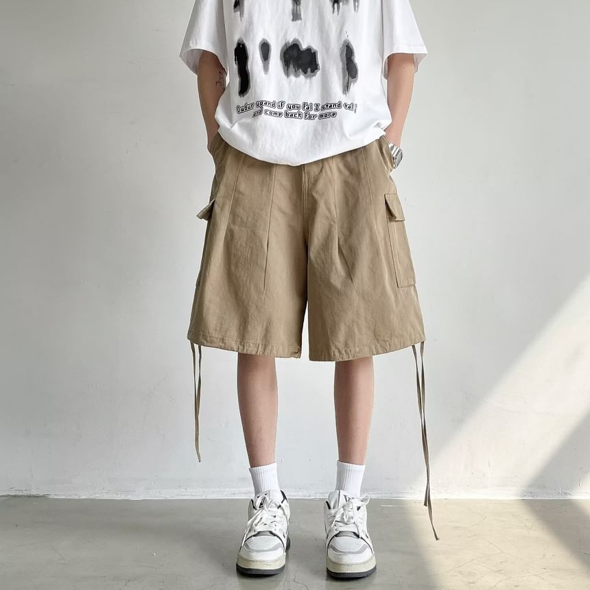Maxelane - Effen cargoshorts met trekkoordtaille