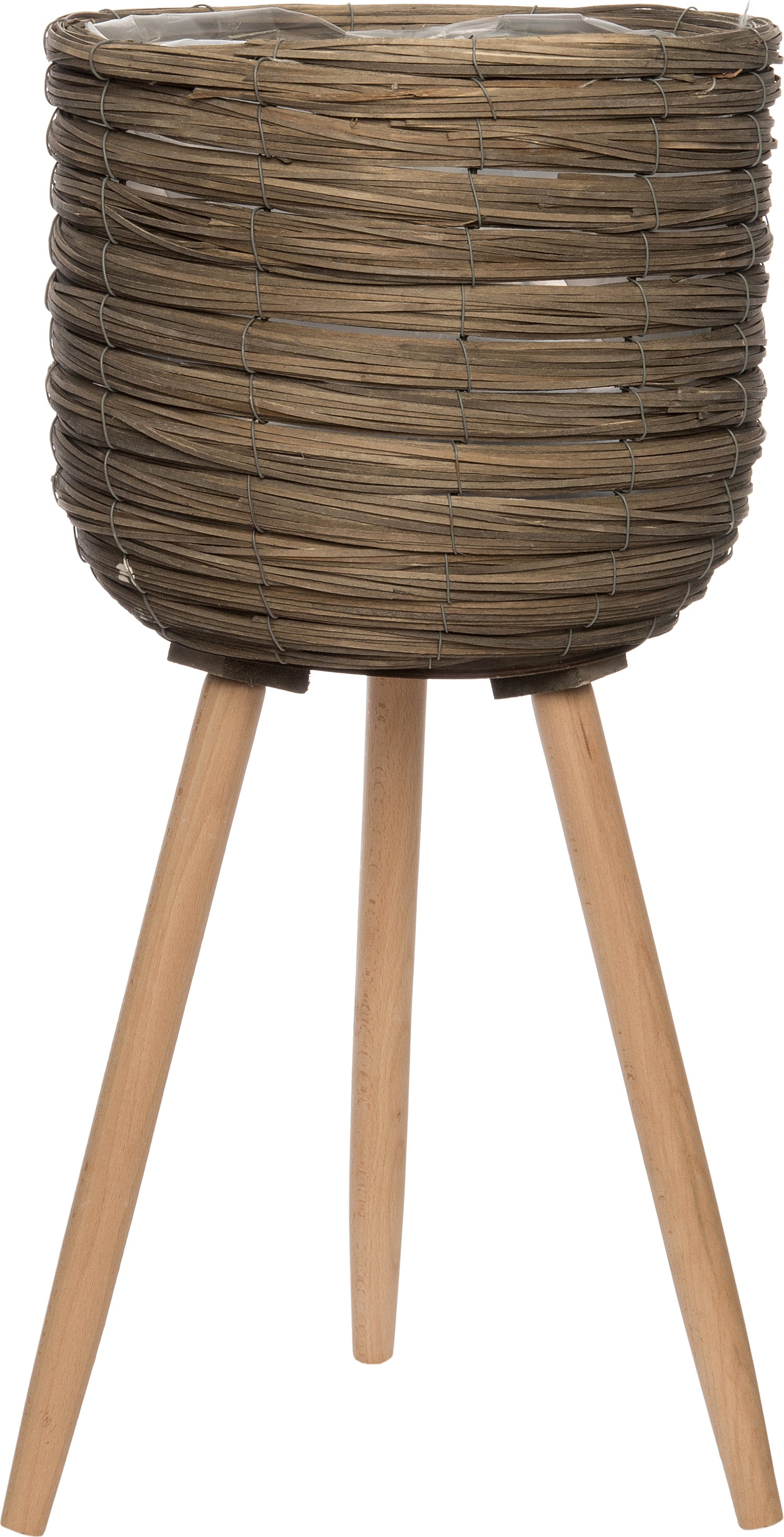 Intratuin bloempot riet grijs D 20,5 H 36 cm