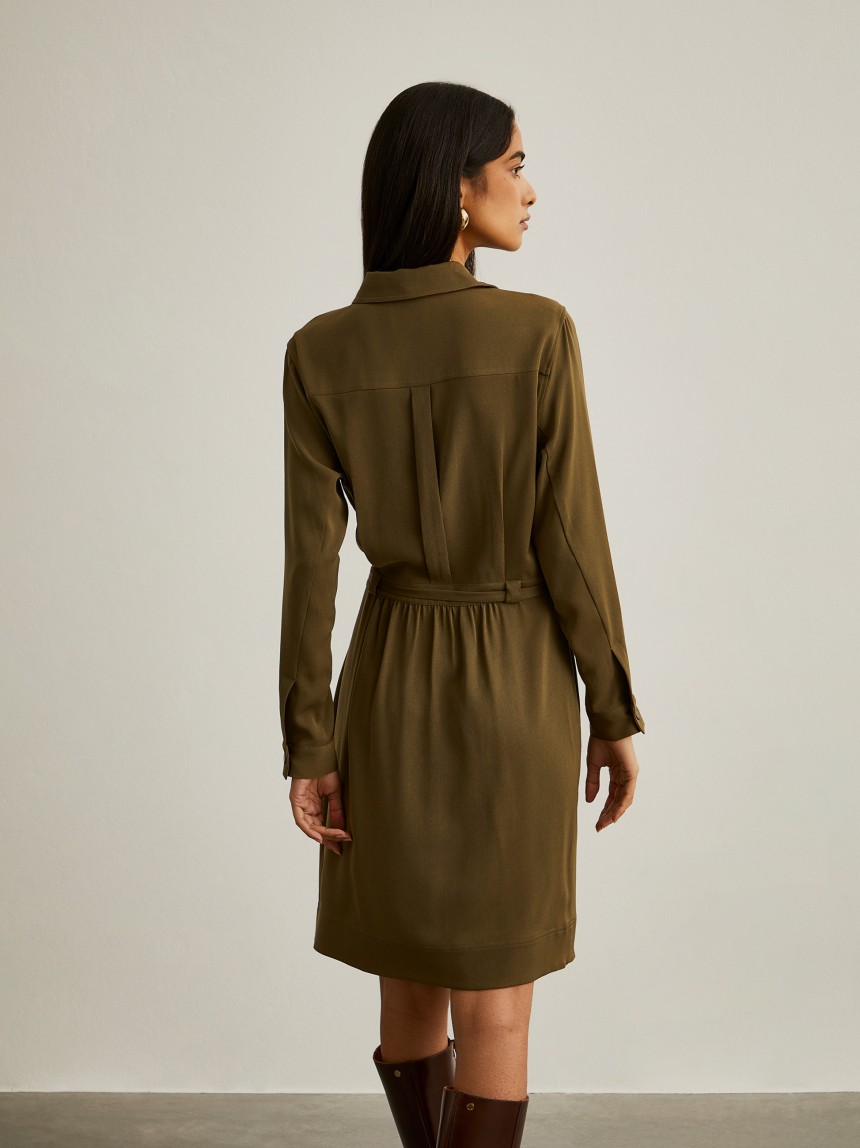 Vestido camiseiro com cinto
