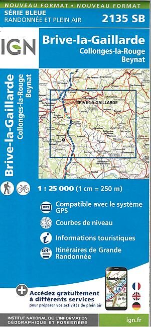IGN - 2135 SB BRIVE LA GAILLARDE 1 25 000
