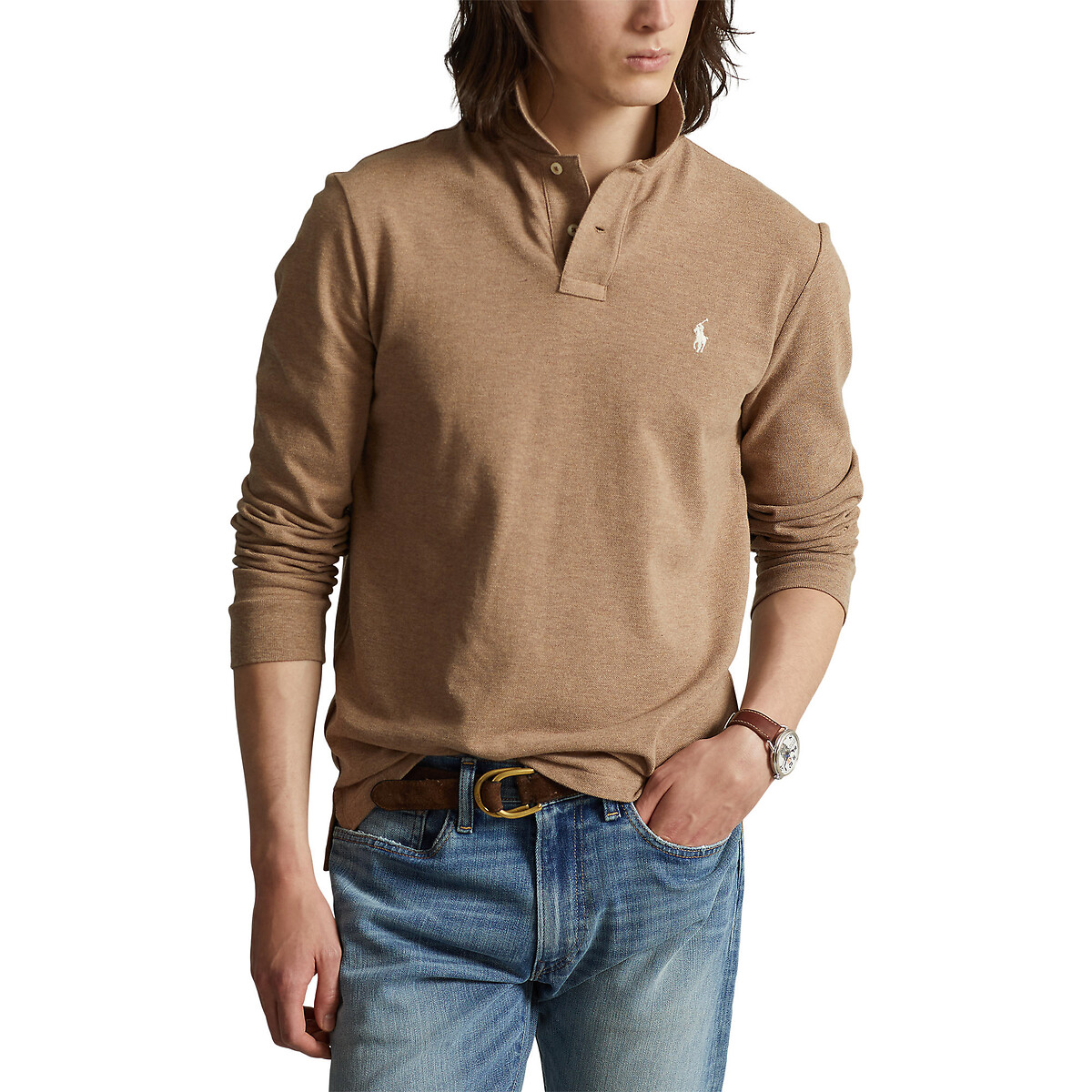 POLO RALPH LAUREN<br>Camisa pólo slim fit em piqué