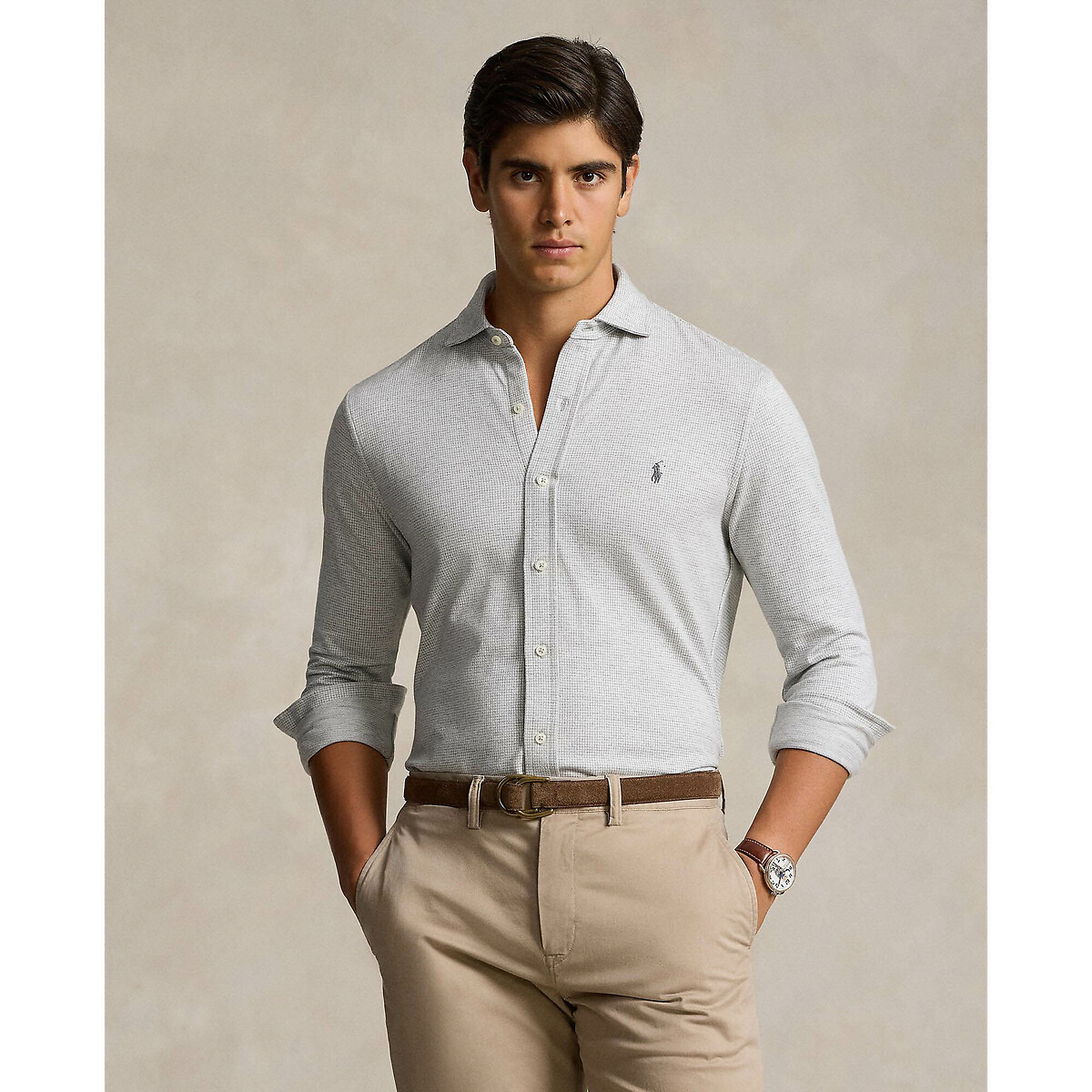 Camisa de algodão POLO RALPH LAUREN com estampas e logotipo bordado.
