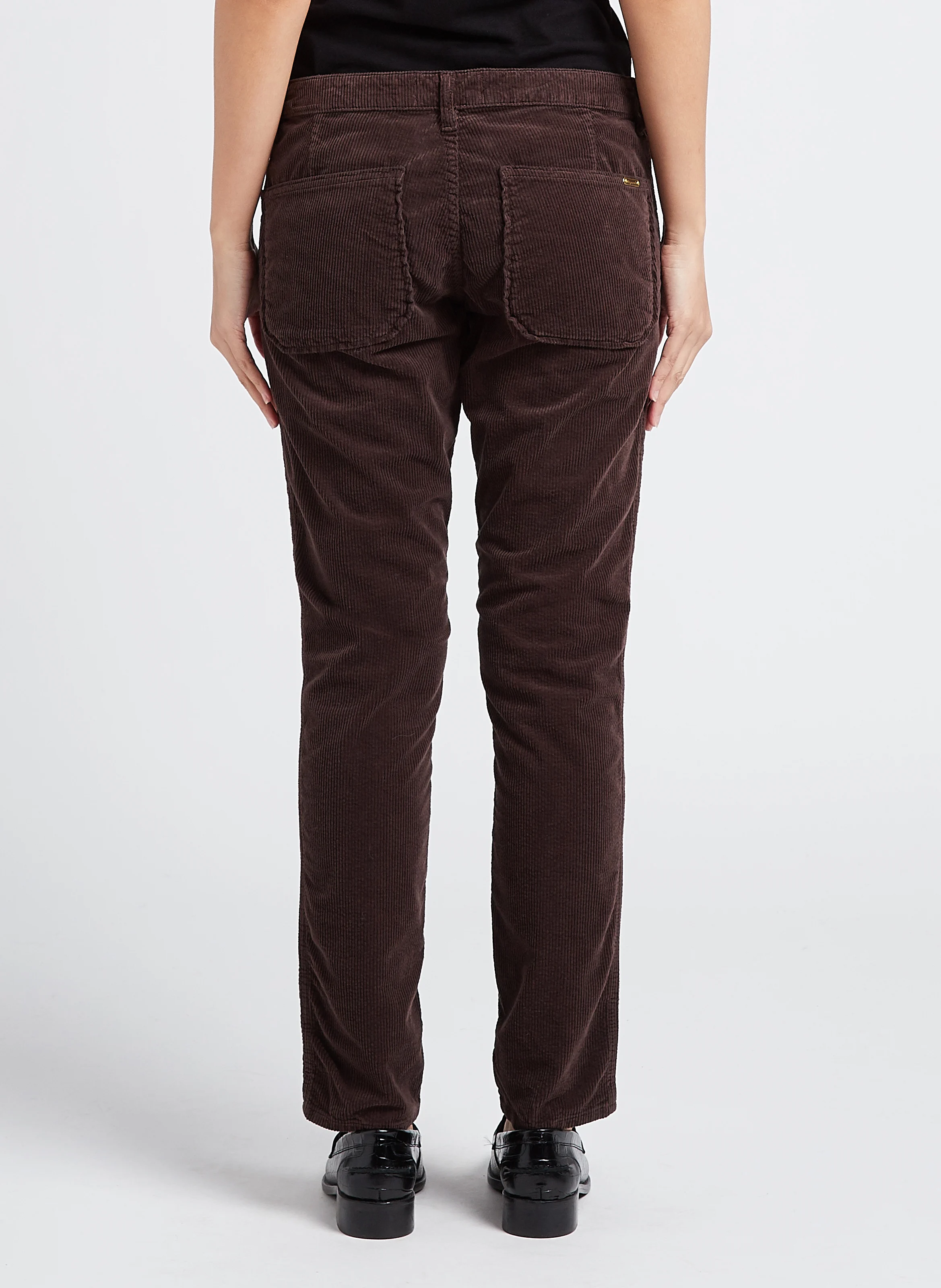 PIERCE - Pantalon slim en velours côtelé | Marron