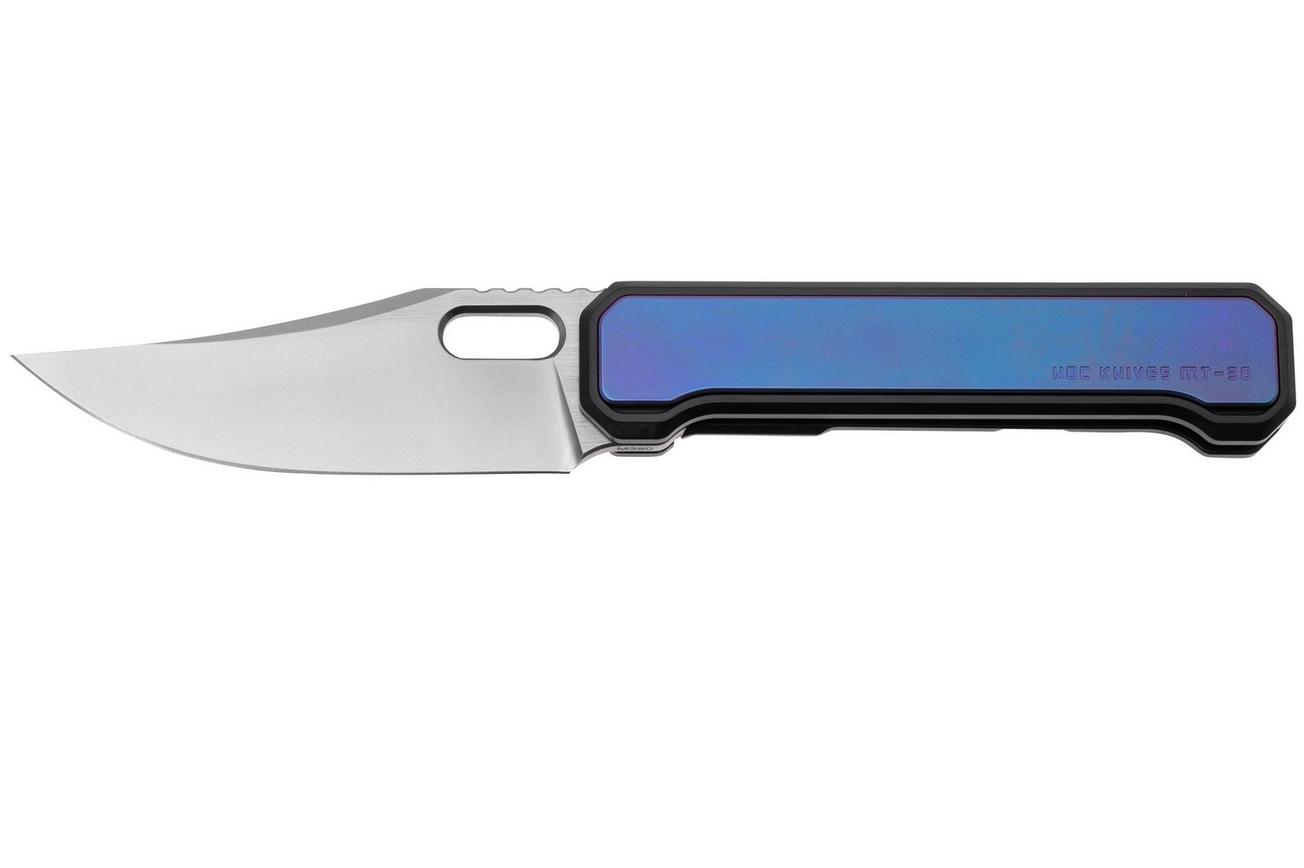NOC Knives MT-30 MT-3007 Bead Blasted M390, Blurple Titanium Inlays, zakmes