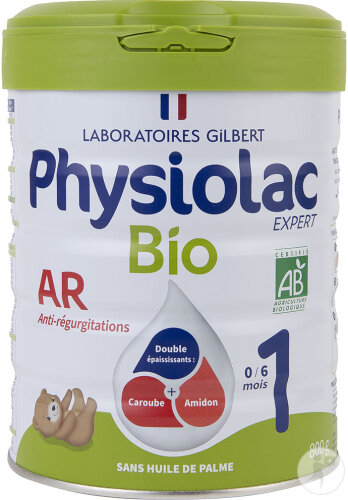 Physiolac Lait Bio Ar 1er Âge Certifié Bio Boîte 800g