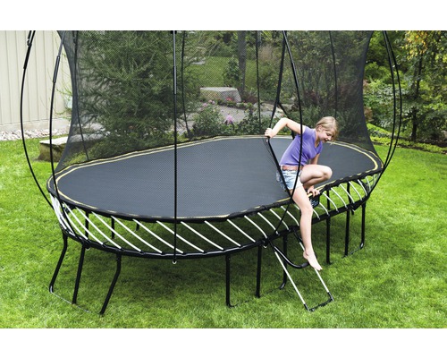 Springfree O92 Grote ovale trampoline met veiligheidsnet, 240x400 cm, zwart