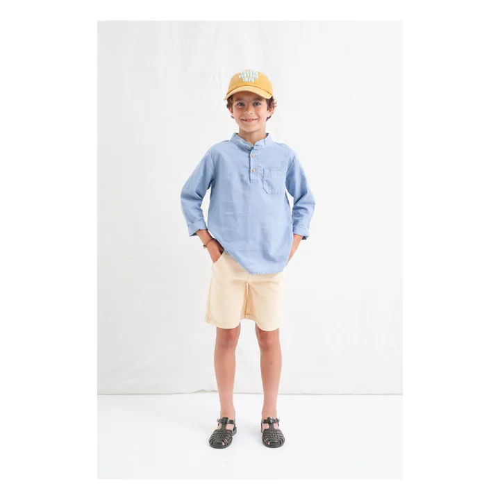 Tocoto Vintage Chemise Col Mao | Bleu