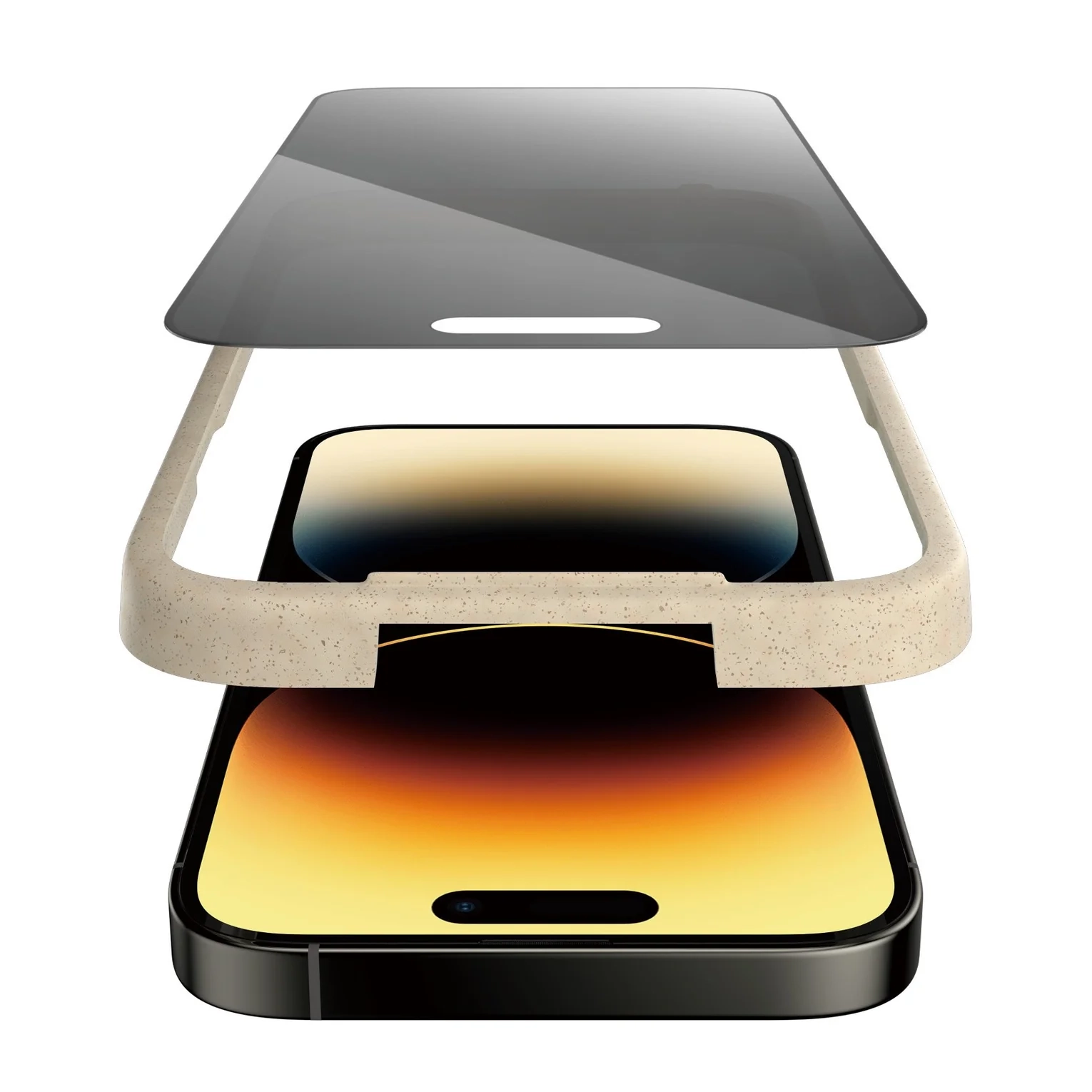 iPhone 14 Pro Ultra Wide Fit Panzerglas Privacy Displayschutz mit EasyAligner Case Friendly (P2784)