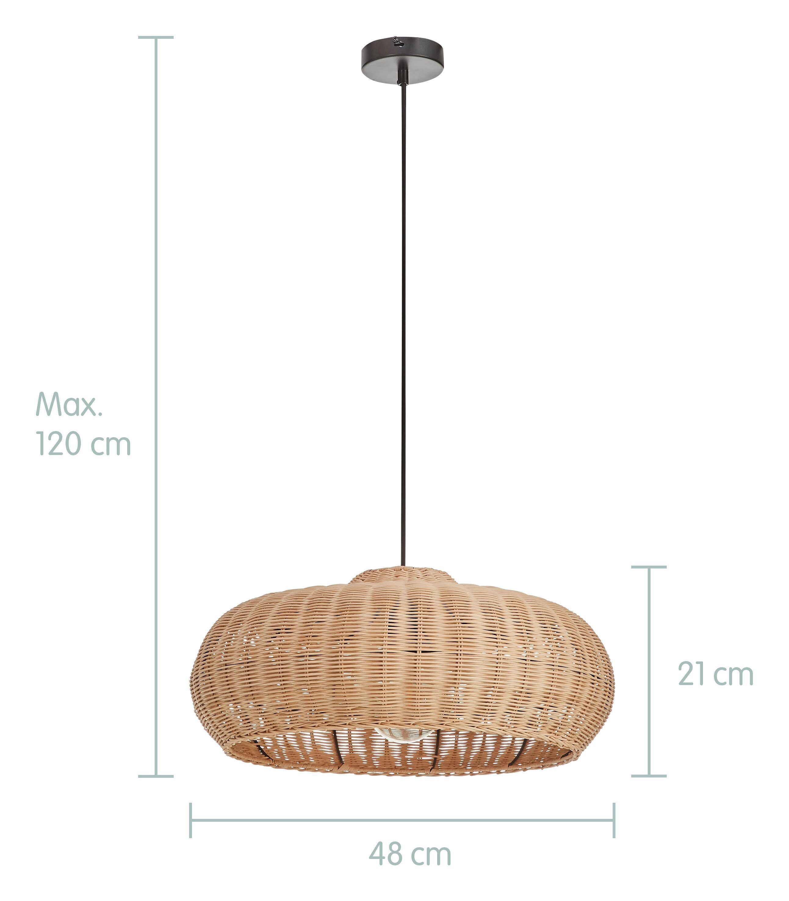 MONA Hängeleuchte - Natur / H: 20.0 cm x D: 48.0 cm