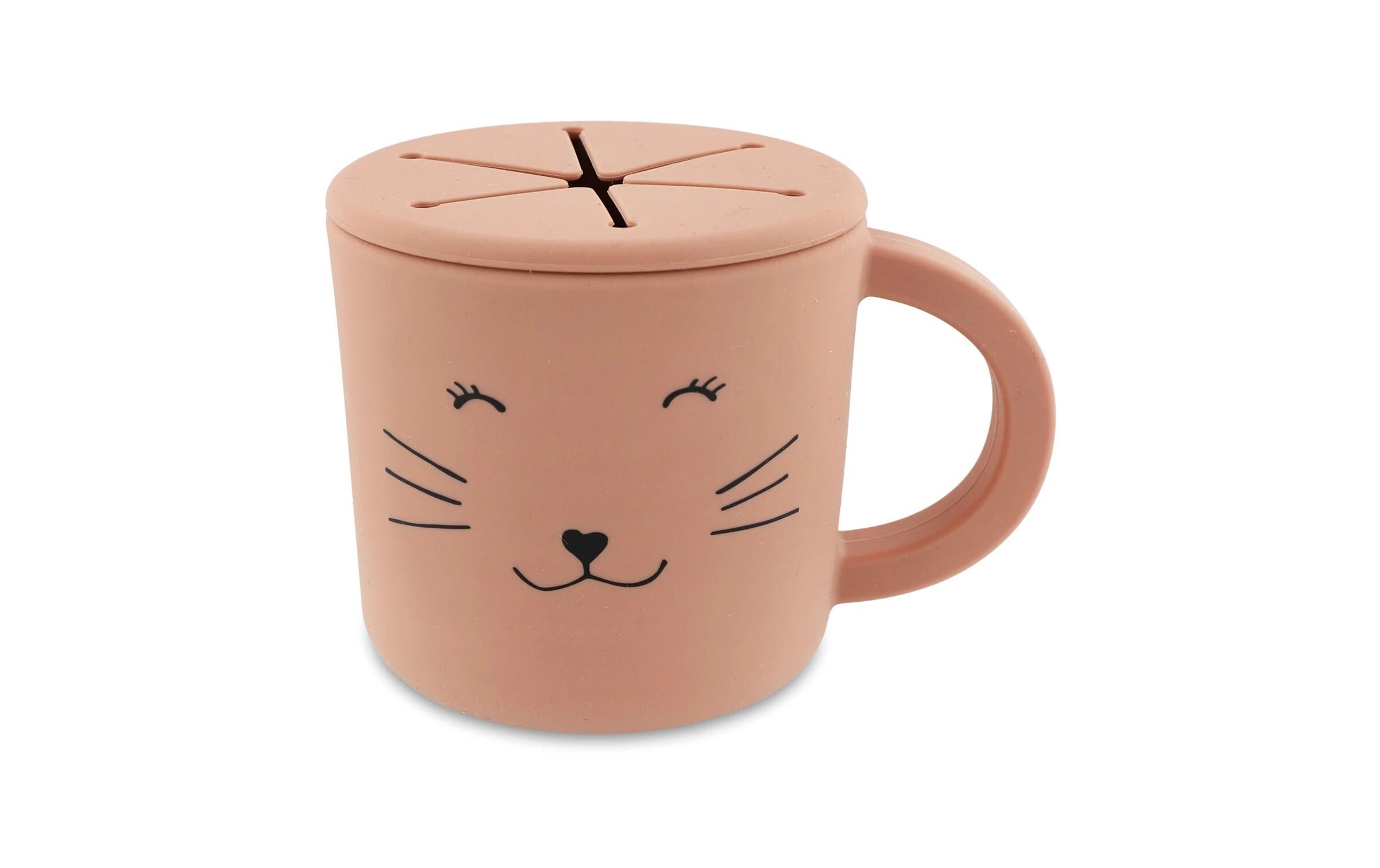 Silikon Snackbecher Katze 0 mlPfiffiger Tierbecher mit lustigem Katzenmotiv