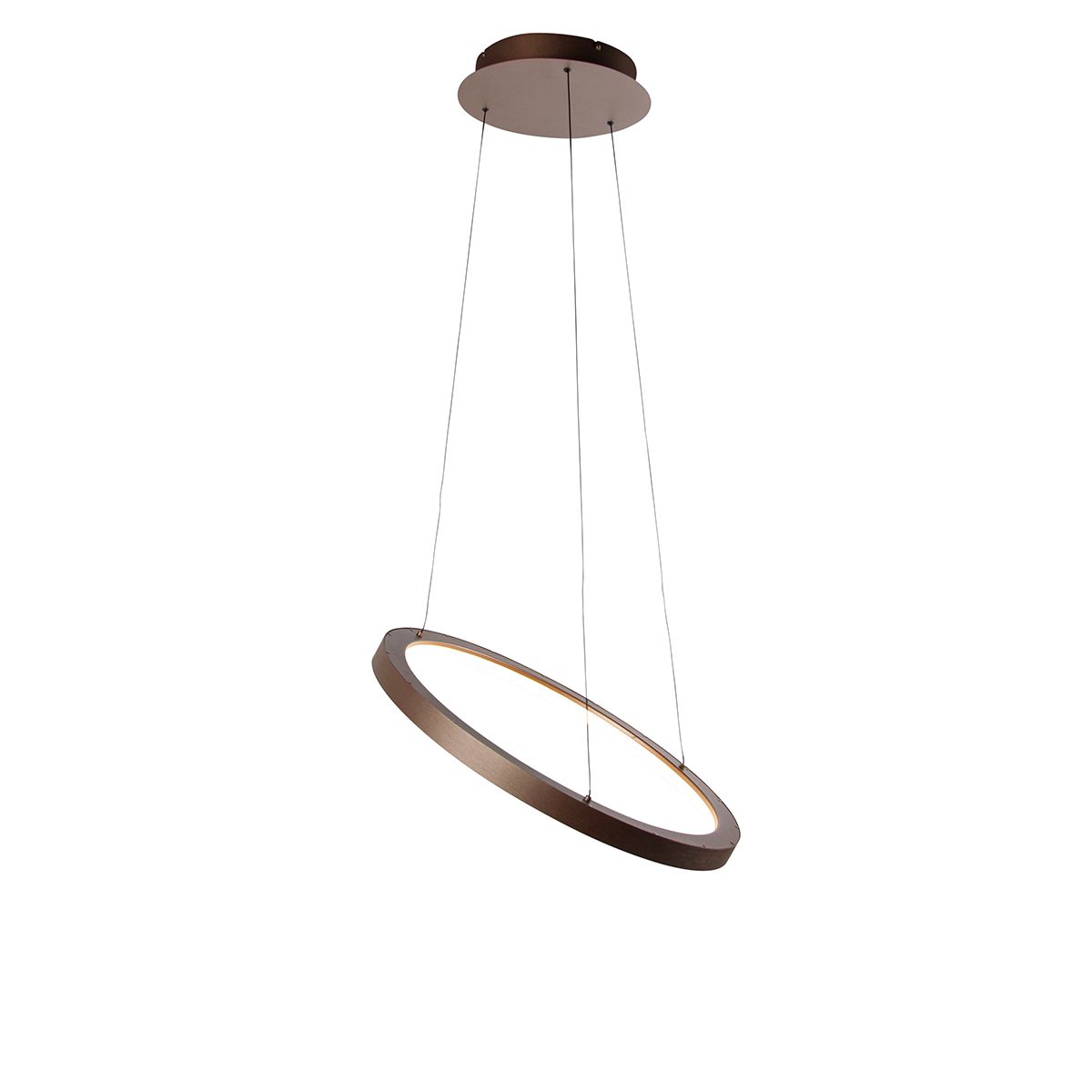 Design hanglamp brons incl. LED dimbaar easylift - Hoop