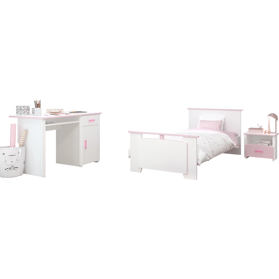 Parisot Kinderzimmer-Set Biotiful 15 3-tlg Weiß-Rosa Weiß  Rosa