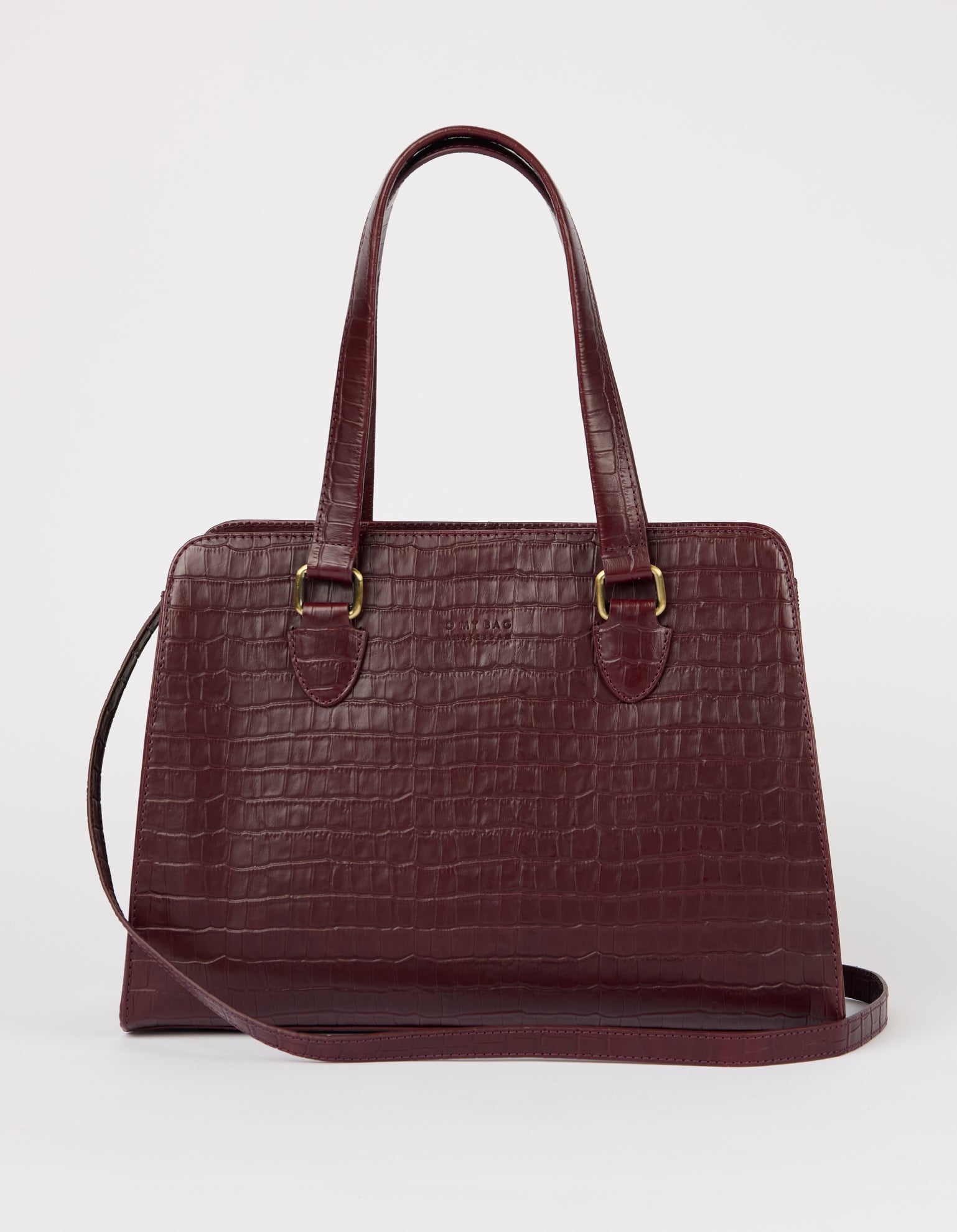 Blair - Dark Cherry Croco Print Leather
