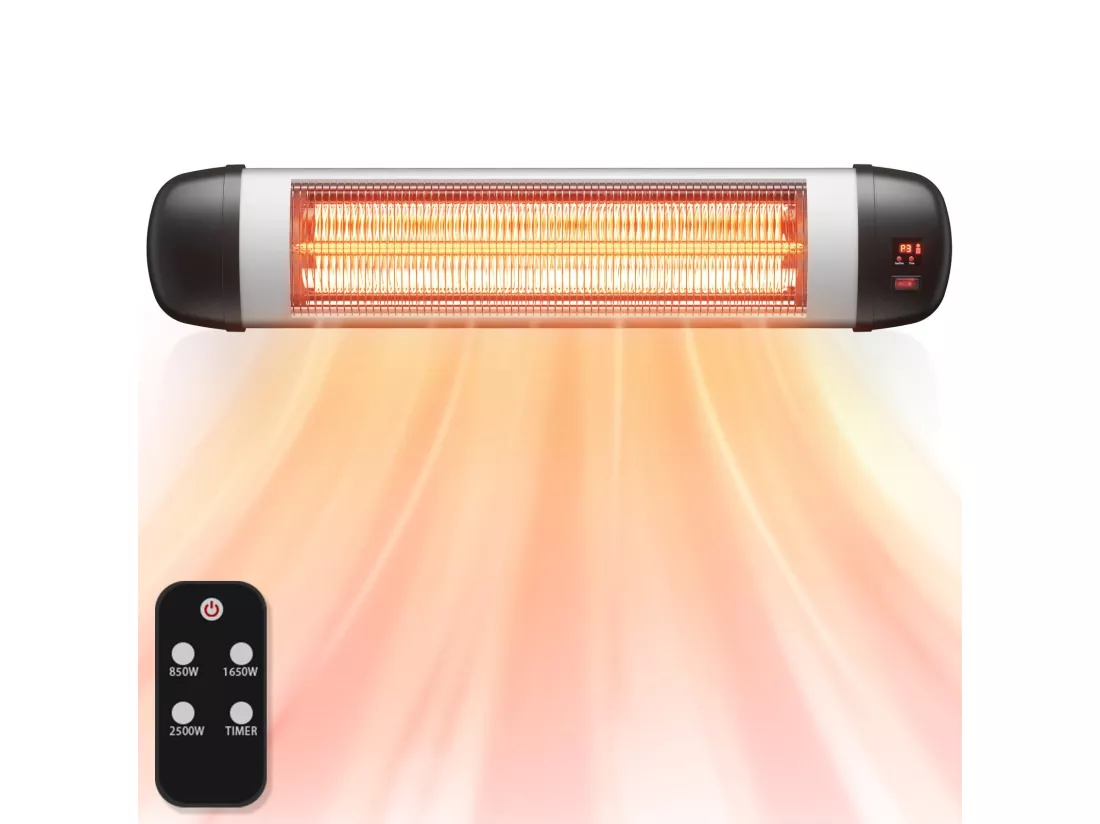 NETTLIFE Chauffage radiant Terrasse Chauffage infrarouge - 2500W Chauffage radiant infrarouge Outdoor