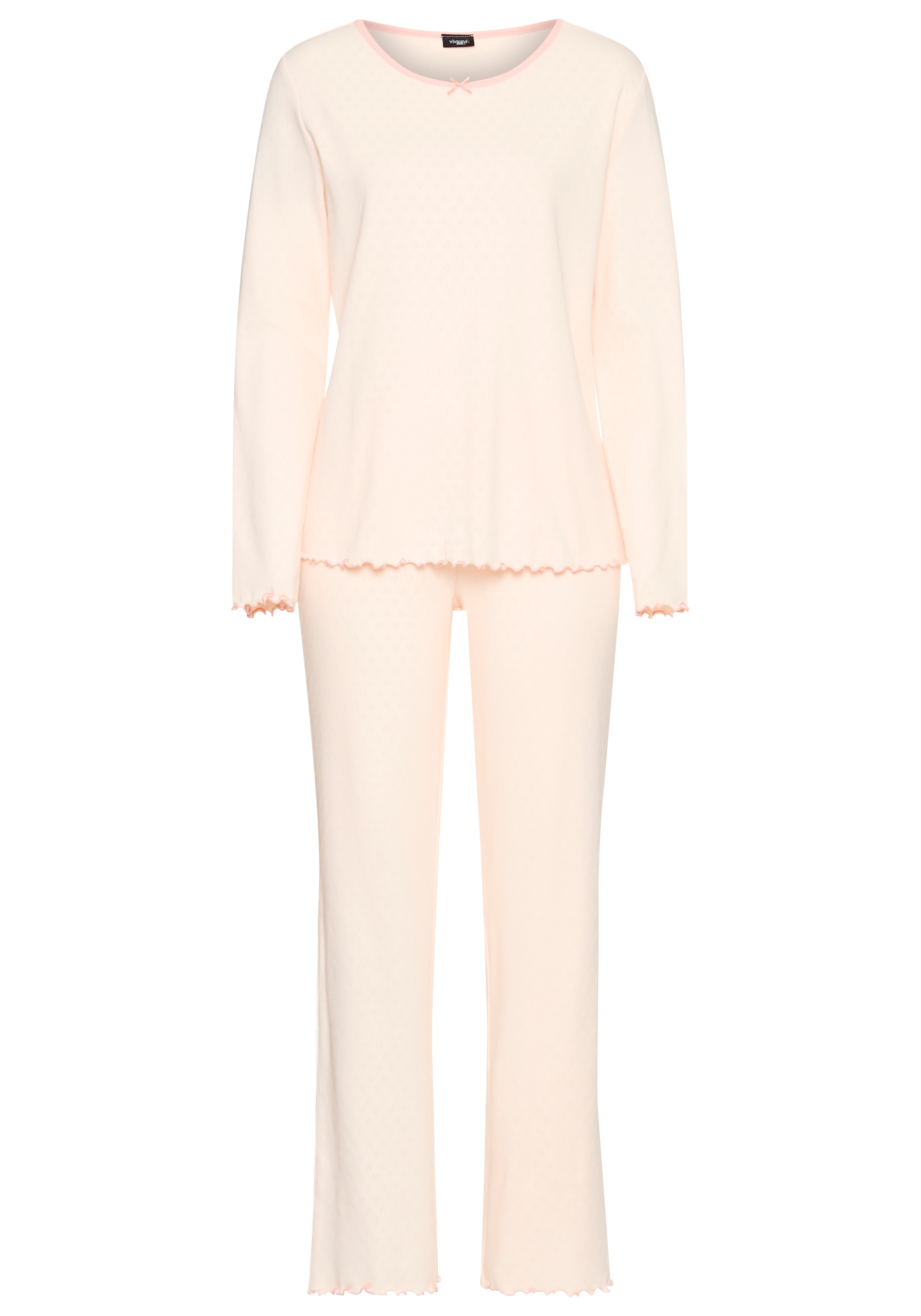 Vivance Dreams Pyjama 2 mit romantischem Ajour Muster