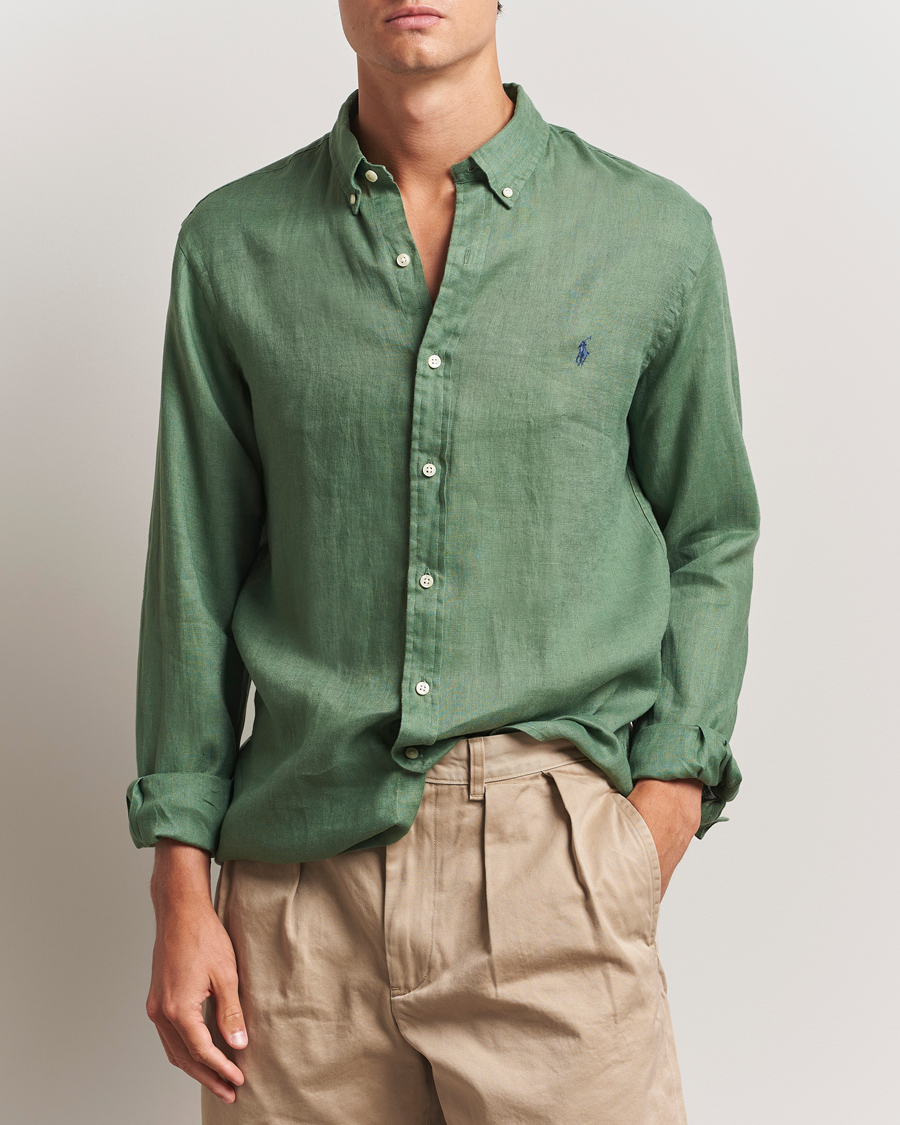 Polo Ralph Lauren Slim Fit Linen Shirt Fatigue