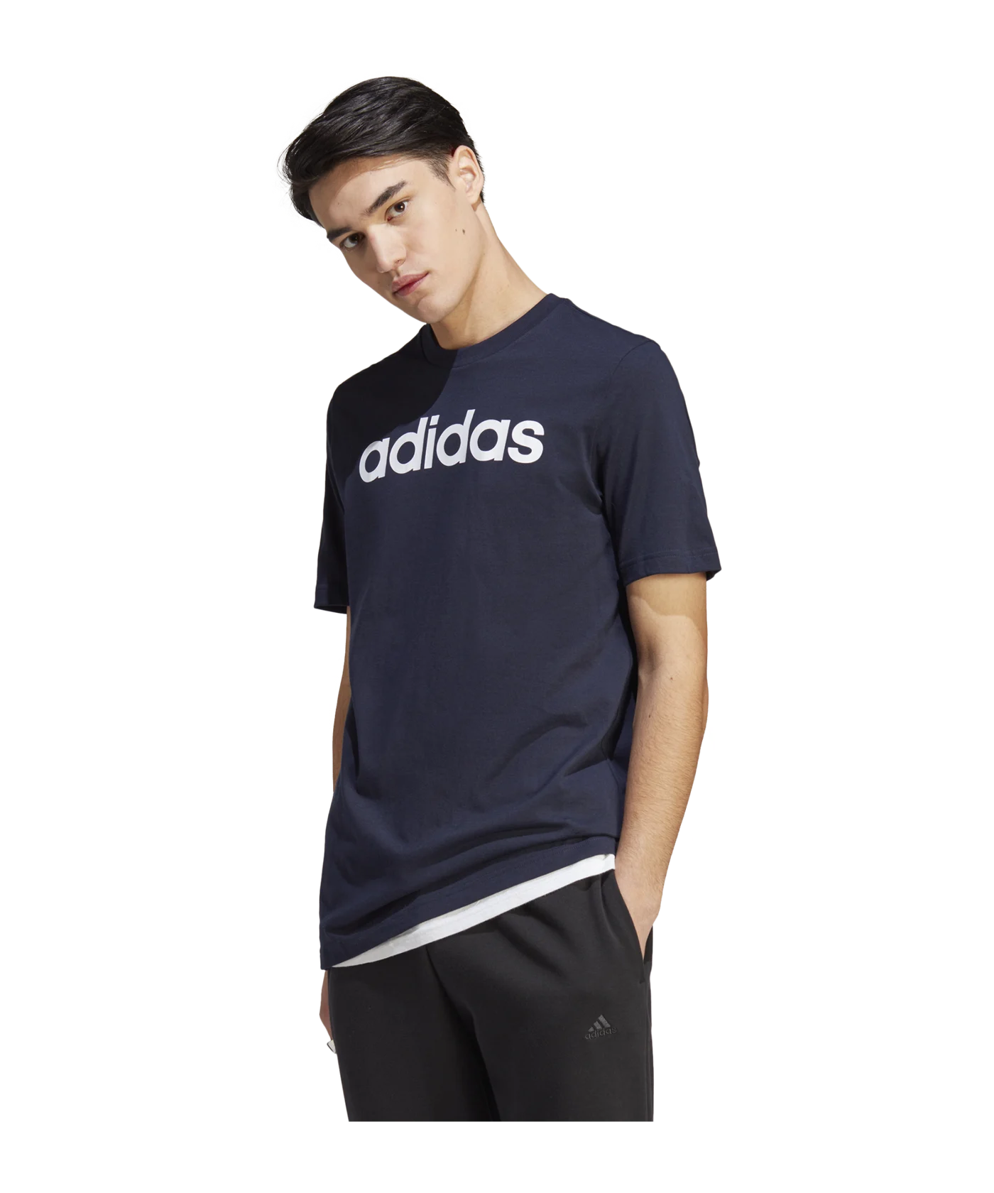 adidas Essentials Embroidered Logo T-Shirt Blau