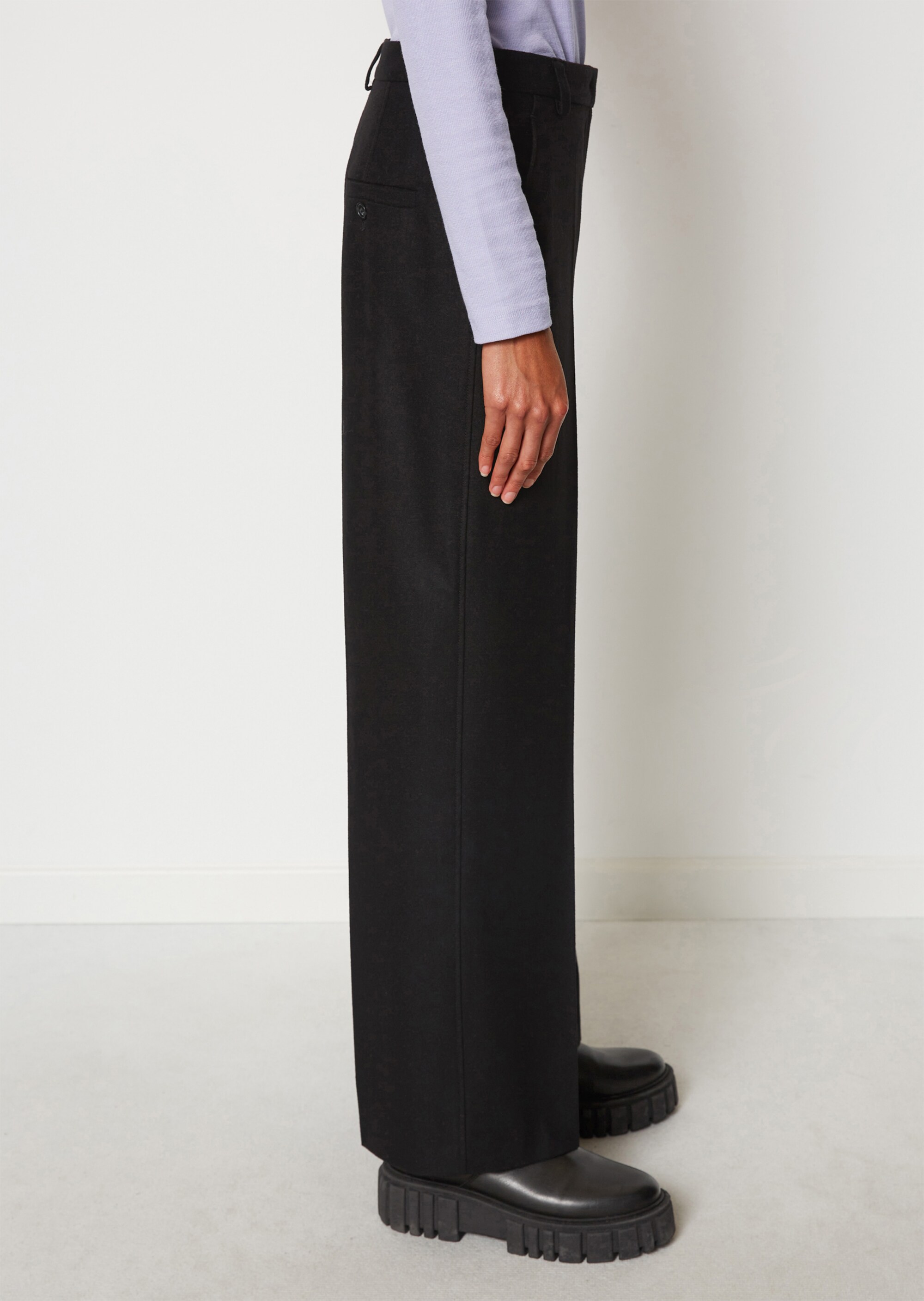 Gerade Hose aus Schurwolle-Mix