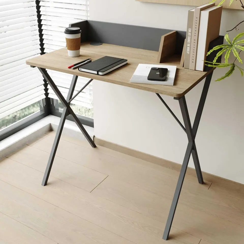 Bureau Carl 80x50x72.5cm - eikdecor/donkergrijs