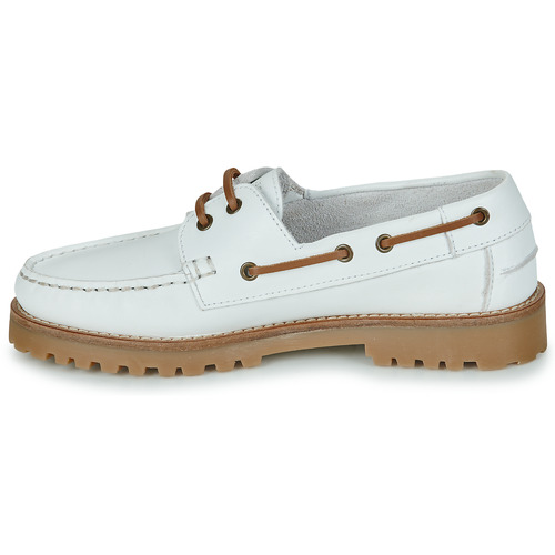 Pellet - OLIVIA - Veau lisse blanc lacets camel