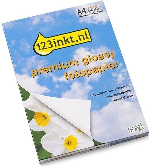 123inkt - Premium Glossy - Fotopapier - A4 - 210 grams - 50 vel