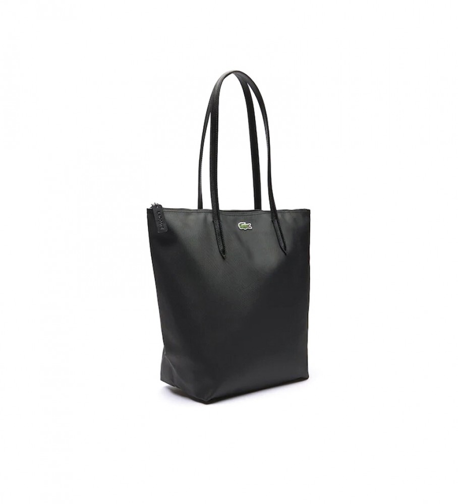 Sacola de compras Lacoste Vertical L.12.12 Concept preta - 26x35x16cm -