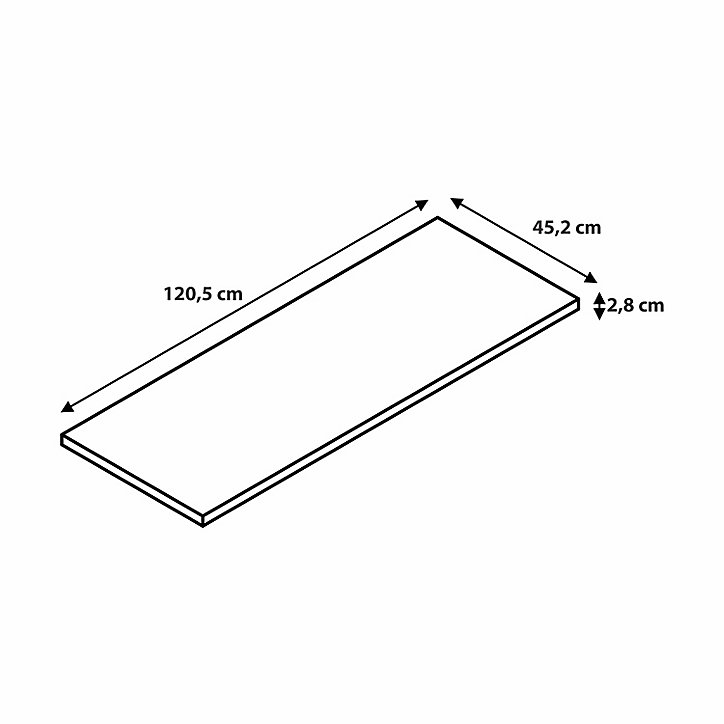 Plan de toilette GoodHome Perma placage chêne 120 cm