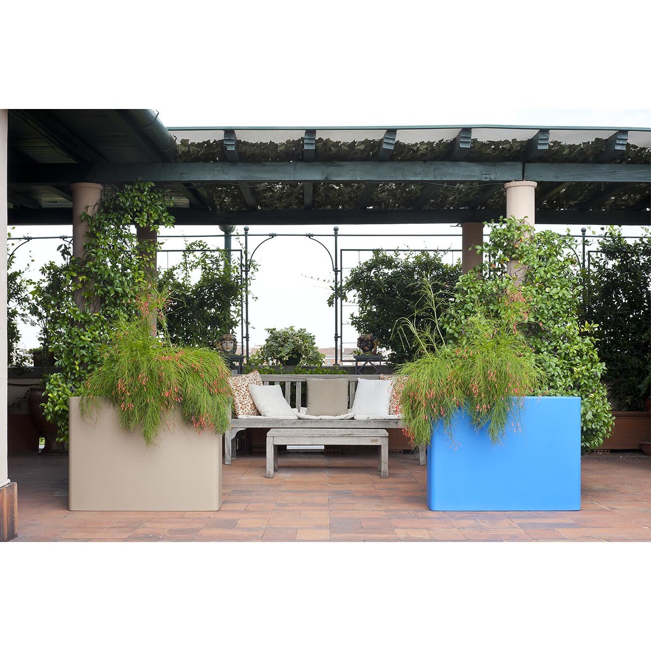 Serralunga Grand pot lumineux Rectangulaire châtaigne - 93.5x70x26.5 cm